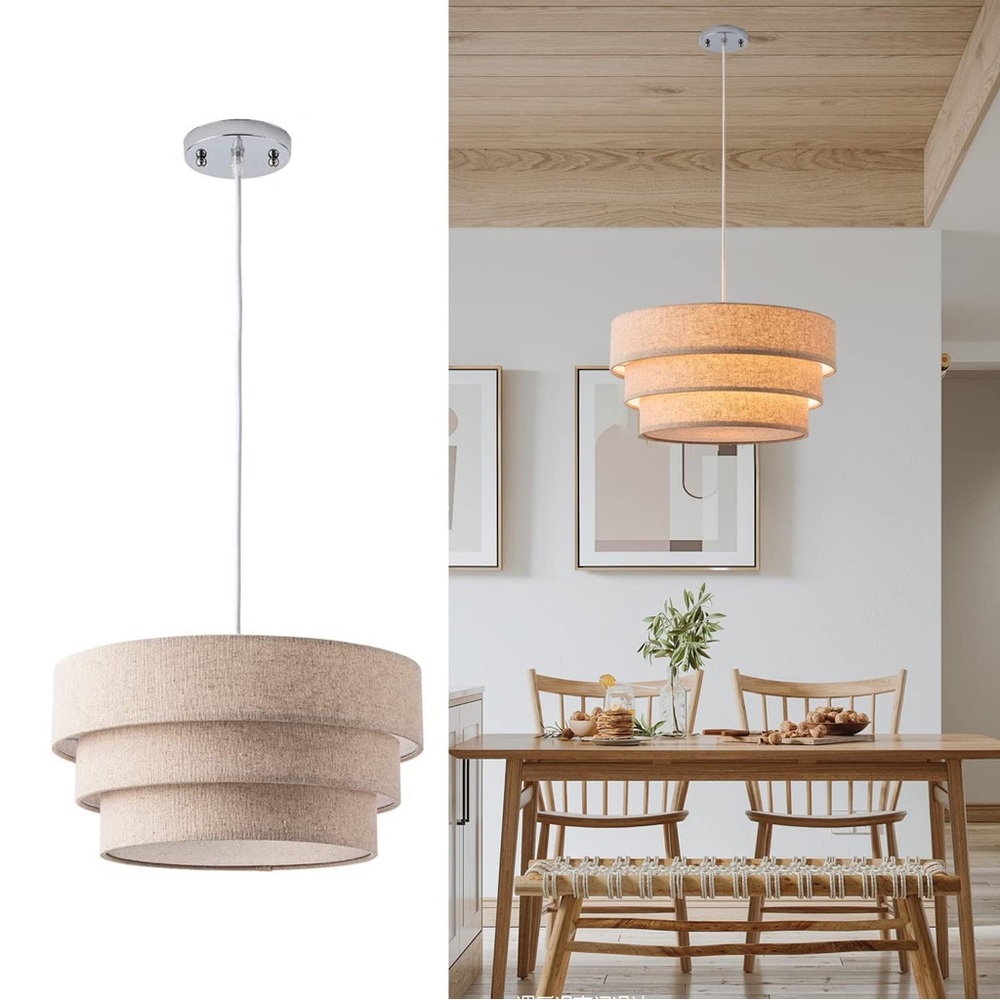 BRAND NEW - Deco Modern Pendant Ligh,13.4" Drum Hanging Lamp
